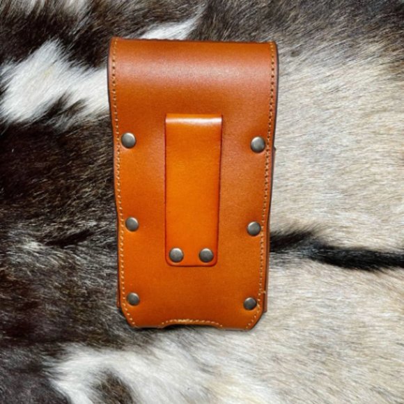 Western Cowboy Genuine Leather Design With Horse Concho Belt Loop Cell Phone Hol - Picture 4 of 4